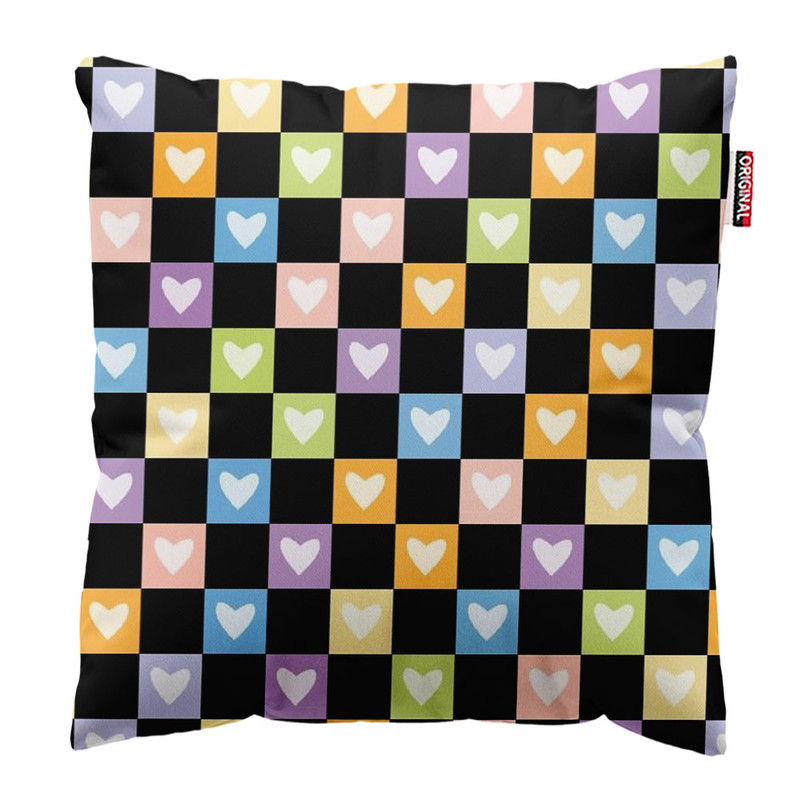 کوسن پاد آفرین طرح قلبچ کد 542 سایز 30*30 سانتی متر