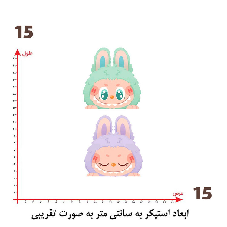استیکر پارچه و لباس پاد آفرین طرح لبوبو کد 151
