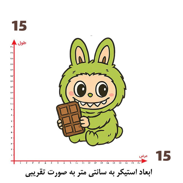 استیکر پارچه و لباس پاد آفرین طرح کارتونی لبوبو کد 5636