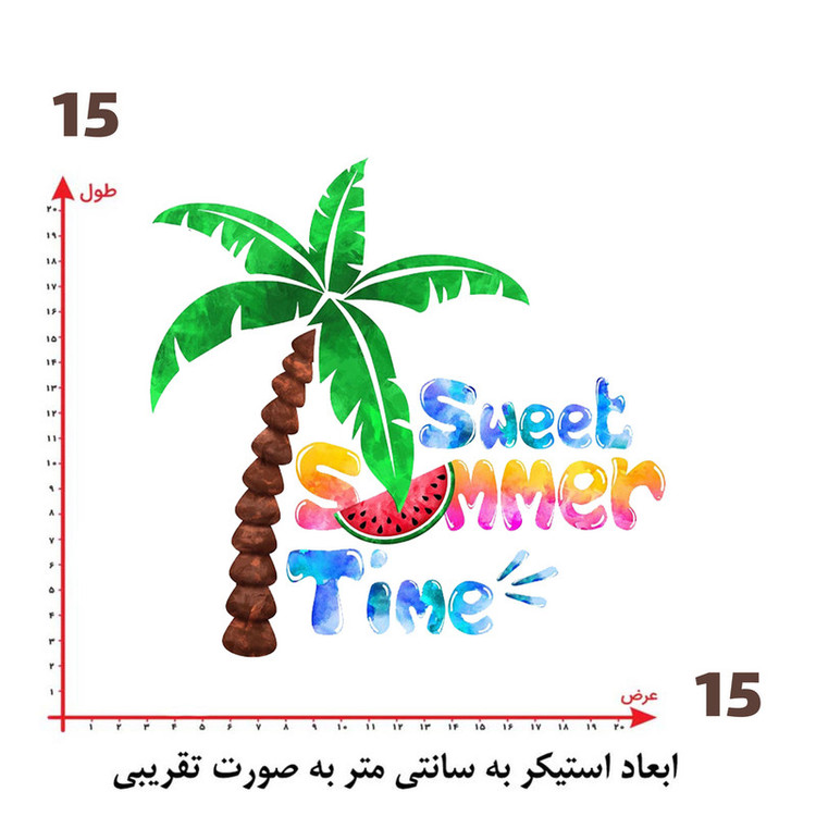 استیکر پارچه و لباس پاد آفرین طرح تابستان کد 2758