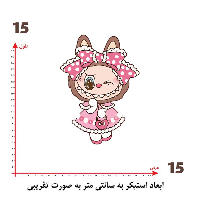 استیکر پارچه و لباس پاد آفرین طرح لبوبو کد 138