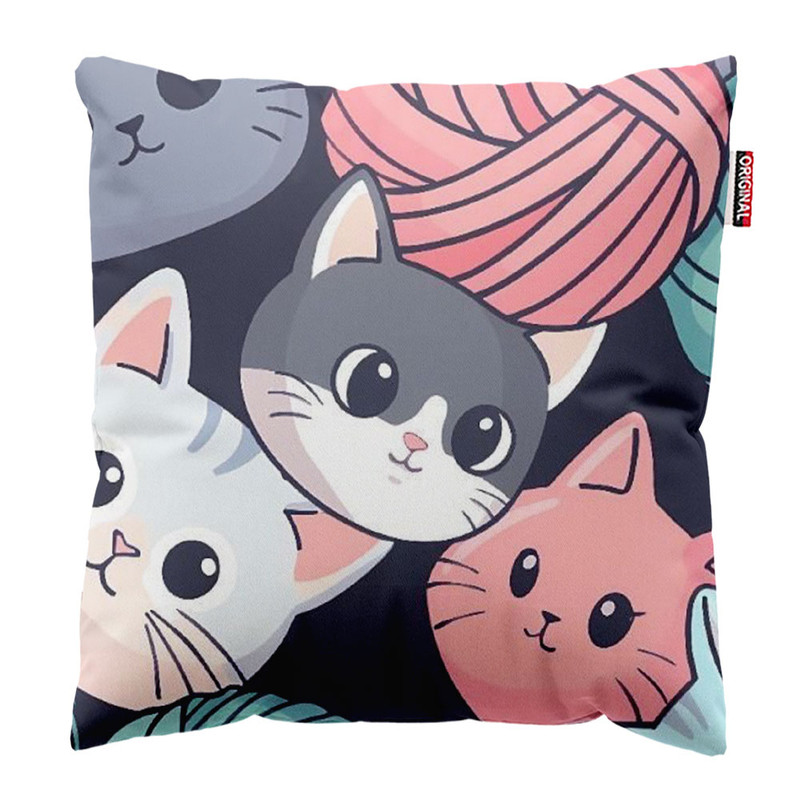 کوسن پاد آفرین طرح کارتونی گربه کد 4161 سایز 30*30 سانتی متر
