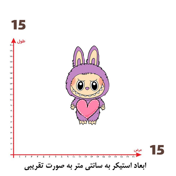 استیکر پارچه و لباس پاد آفرین طرح لبوبو کد 173