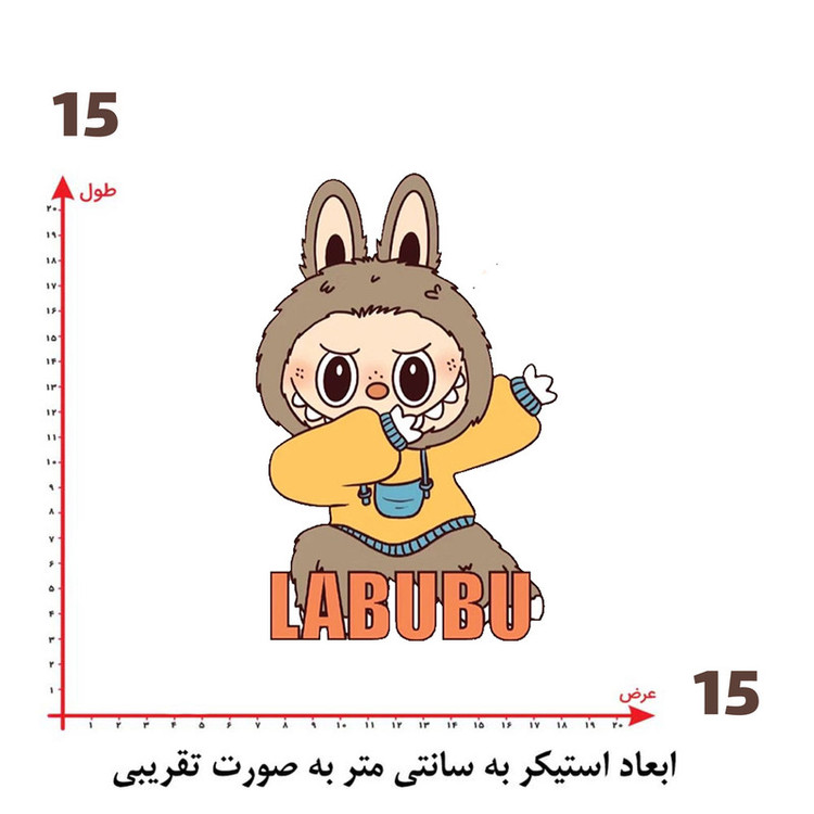 استیکر پارچه و لباس پاد آفرین طرح لبوبو کد 197