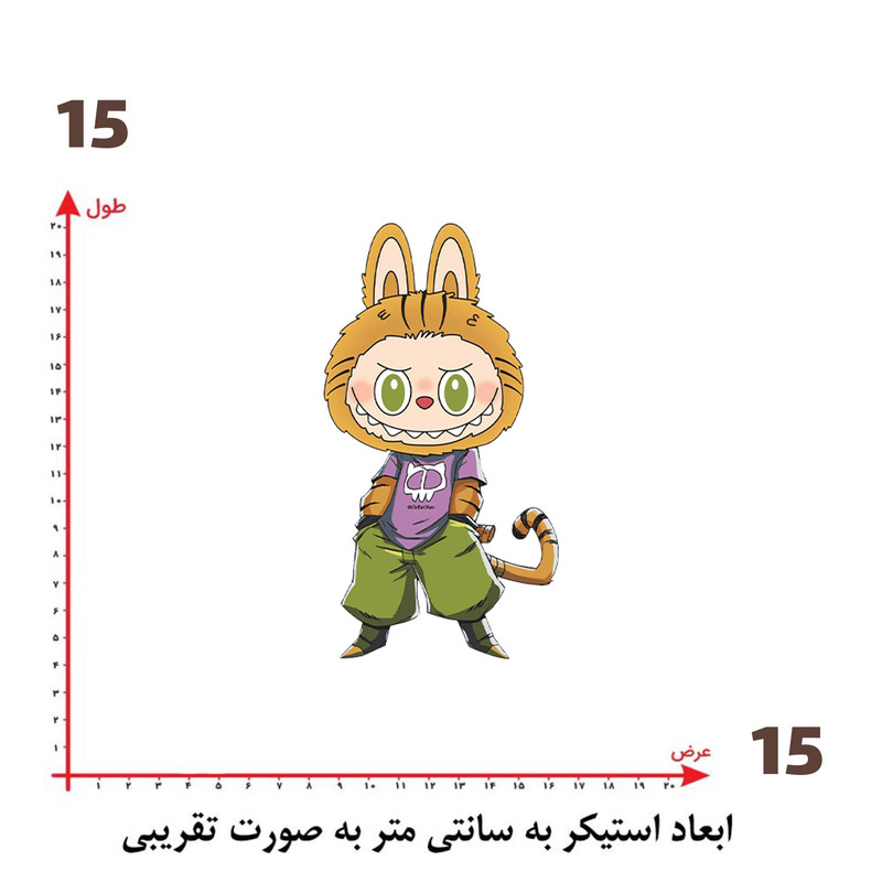 استیکر پارچه و لباس پاد آفرین طرح لبوبو کد 35
