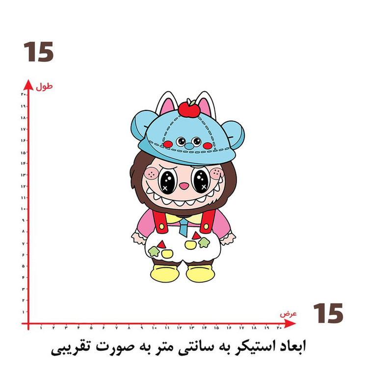 استیکر پارچه و لباس پاد آفرین طرح لبوبو کد 42