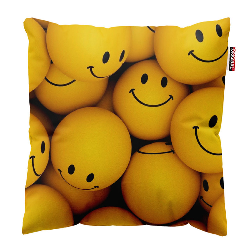 کوسن پاد آفرین طرح ایموجی خنده کد 4347 سایز 40*40 سانتی متر