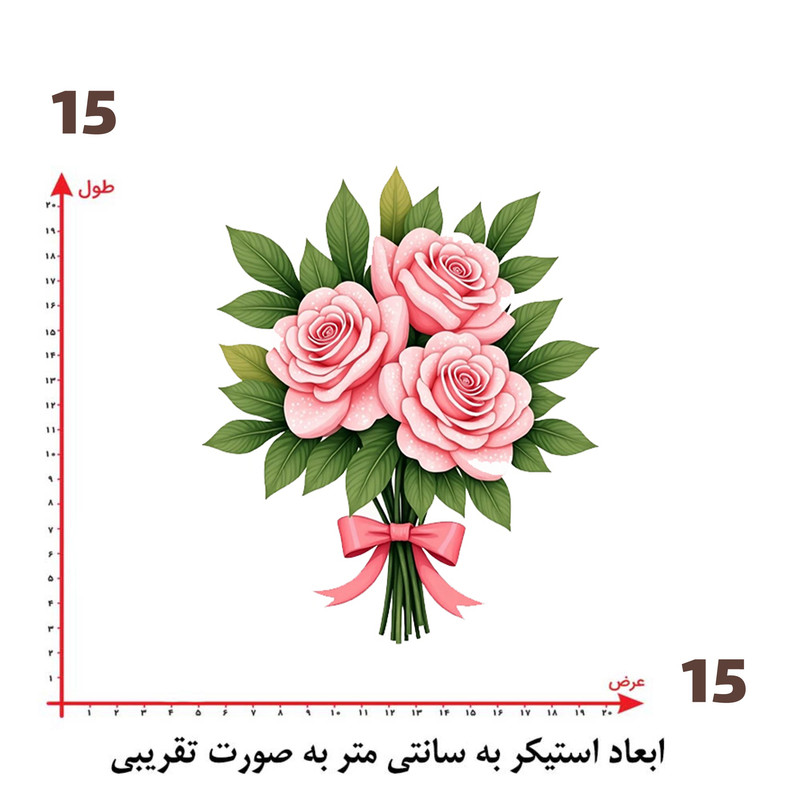 استیکر پارچه و لباس پاد آفرین طرح دسته گل کد 5586