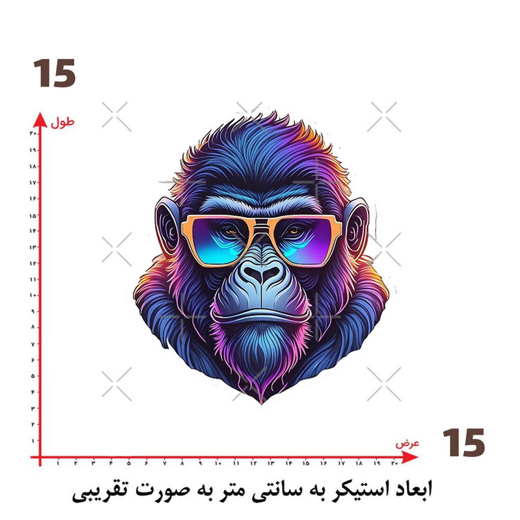 استیکر پارچه و لباس پاد آفرین طرح میمون کد 2566