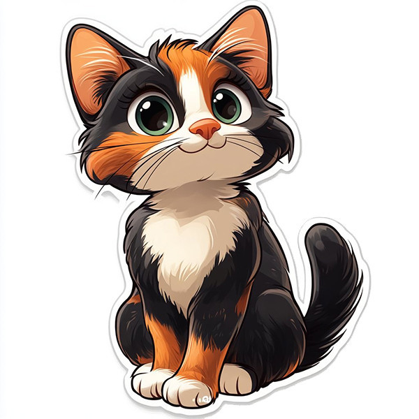 استیکر پارچه و لباس پاد آفرین طرح گربه بامزه کد 2450