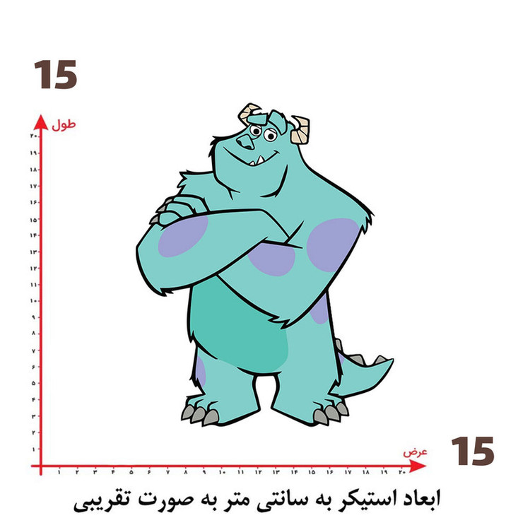 استیکر پارچه و لباس پاد آفرین طرح کارتونی سالیوان کد 5026