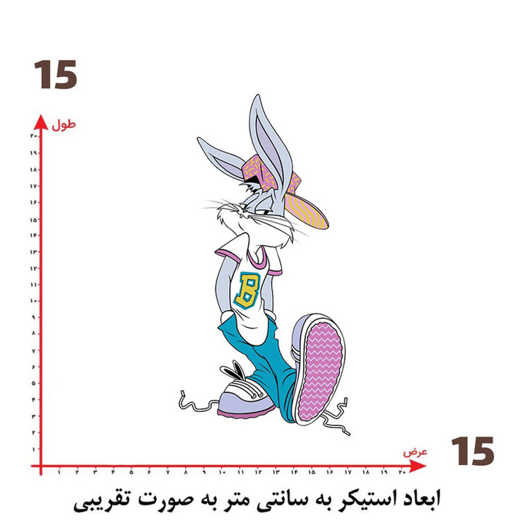 استیکر پارچه و لباس پاد آفرین طرح خرگوشی کد 2809