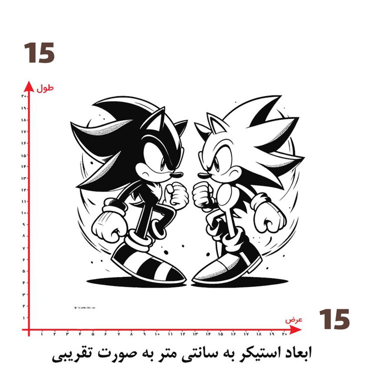 استیکر پارچه و لباس پاد آفرین طرح سونیک کد 3618