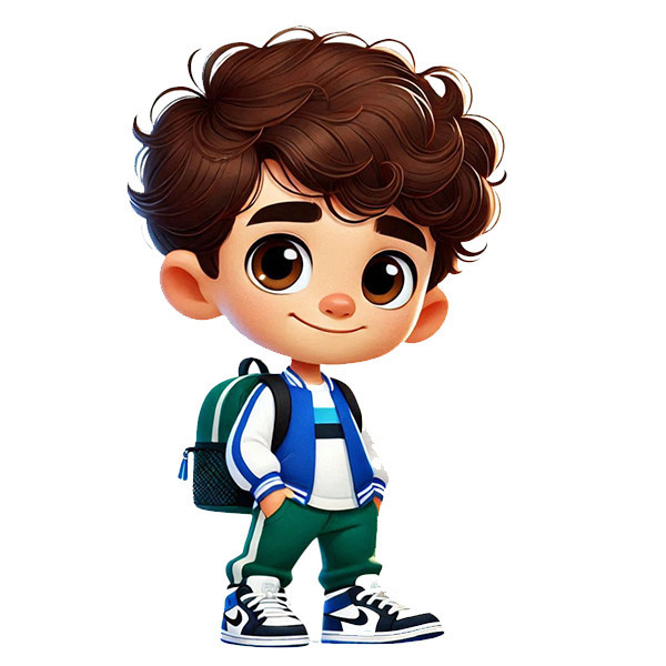 استیکر پارچه و لباس پاد آفرین طرح مدرسه و پسر کد 792
