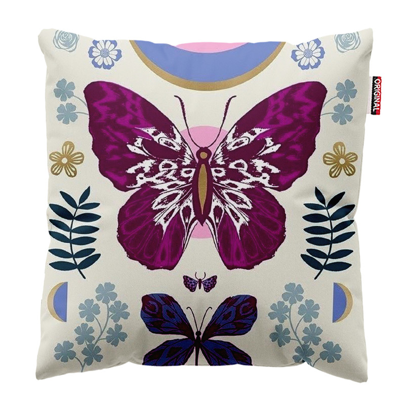 کوسن پاد آفرین طرح پروانه و  گل کد 4921 سایز 30*30 سانتی متر