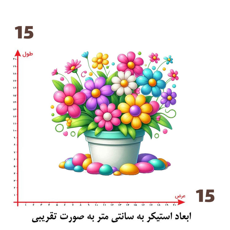 استیکر پارچه و لباس پاد آفرین طرح سبد گل کد 5313