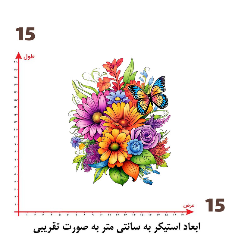استیکر پارچه و لباس پاد آفرین طرح گل کد 1087