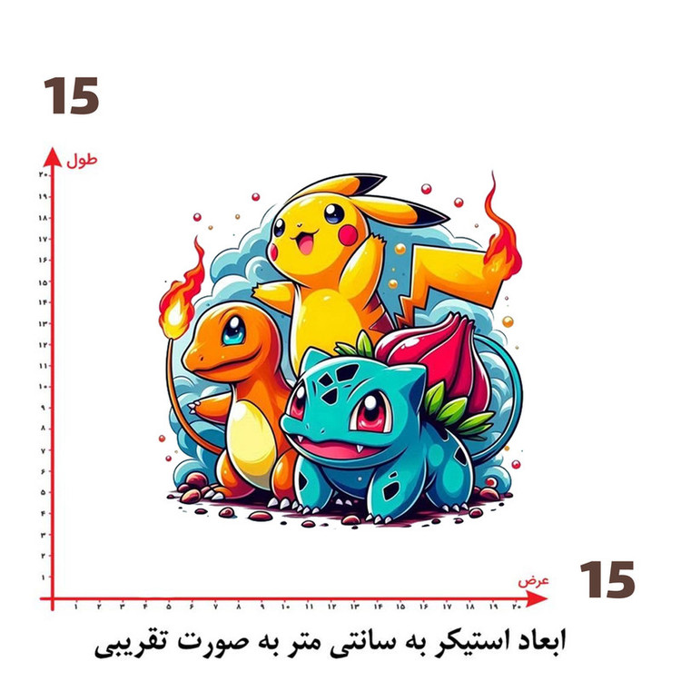 استیکر پارچه و لباس پاد آفرین طرح کارتونی پیکاچو کد 1714
