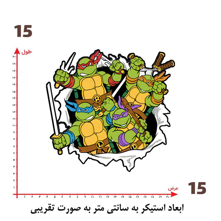 استیکر پارچه و لباس پاد آفرین طرح لاک پشت های نینجا کد 5292