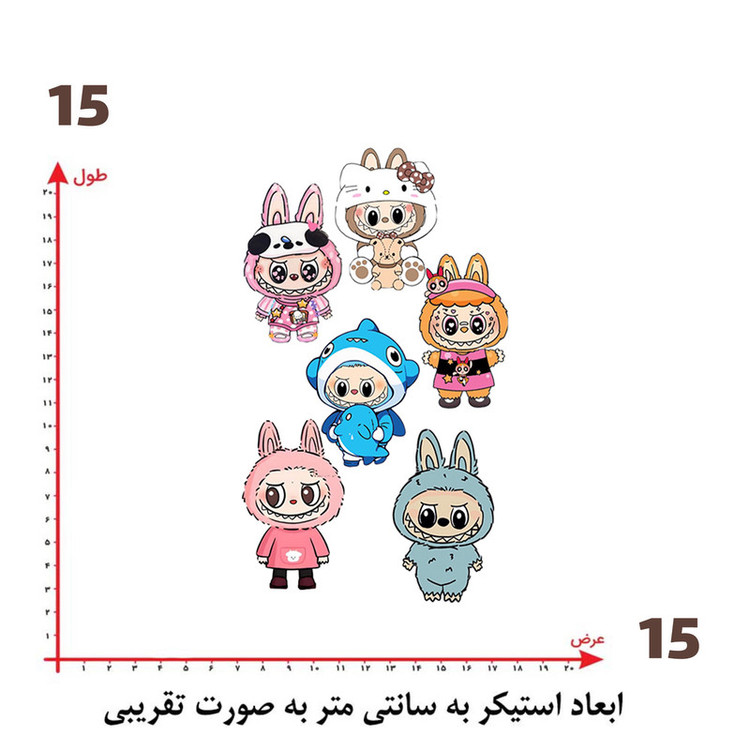 استیکر پارچه و لباس پاد آفرین طرح لبوبو کد 185
