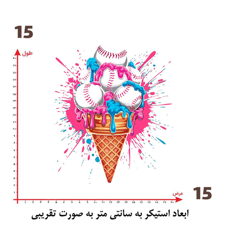 استیکر پارچه و لباس پاد آفرین طرح بستنی کد 2663