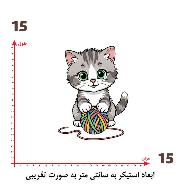 استیکر پارچه و لباس پاد آفرین طرح گربه بامزه کد 5130