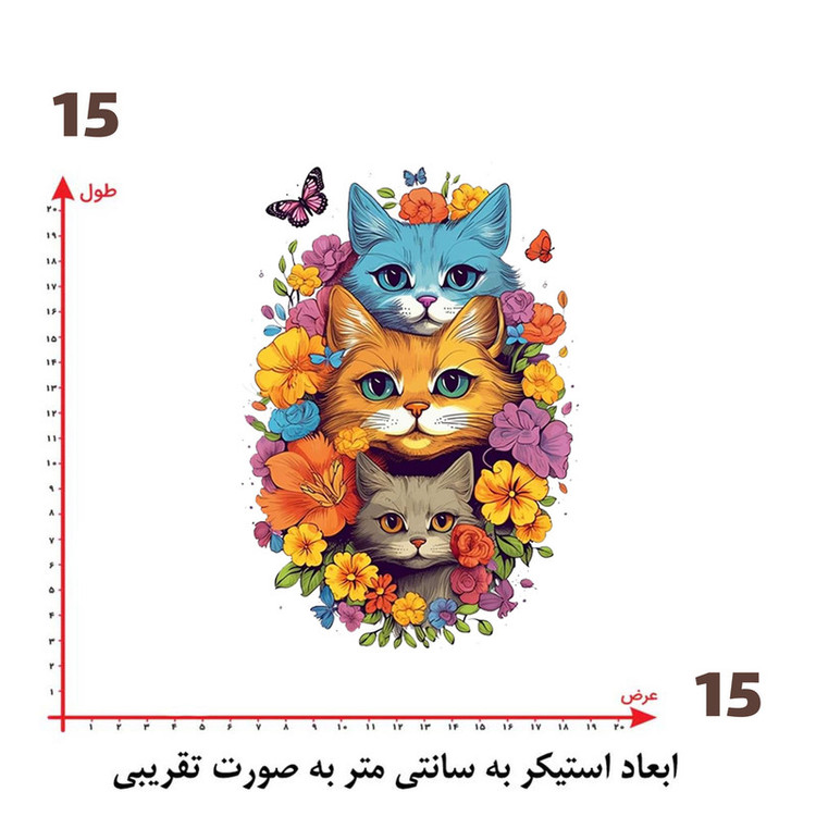 استیکر پارچه و لباس پاد آفرین طرح گربه کد 2301