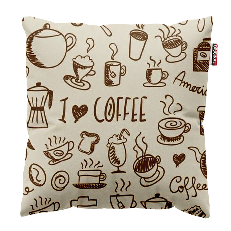 کوسن پاد آفرین طرح قهوه کافی کافه coffee کد 4017 سایز 30*30 سانتی متر