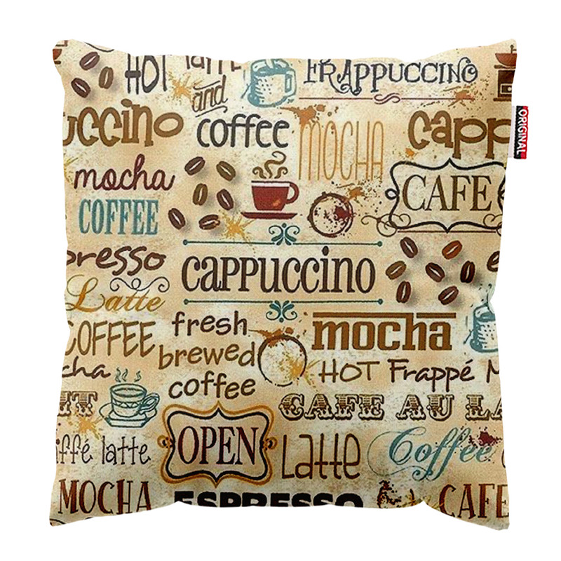 کوسن پاد آفرین طرح قهوه کافی کافه coffee کد 4005 سایز 30*30 سانتی متر