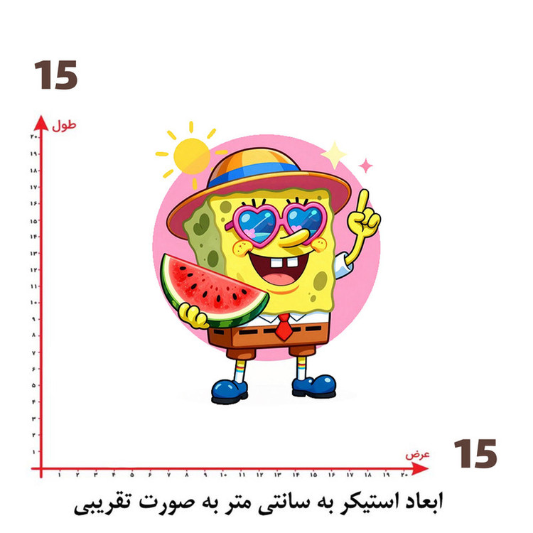استیکر پارچه و لباس پاد آفرین طرح کارتونی باب اسفنجی کد 5641