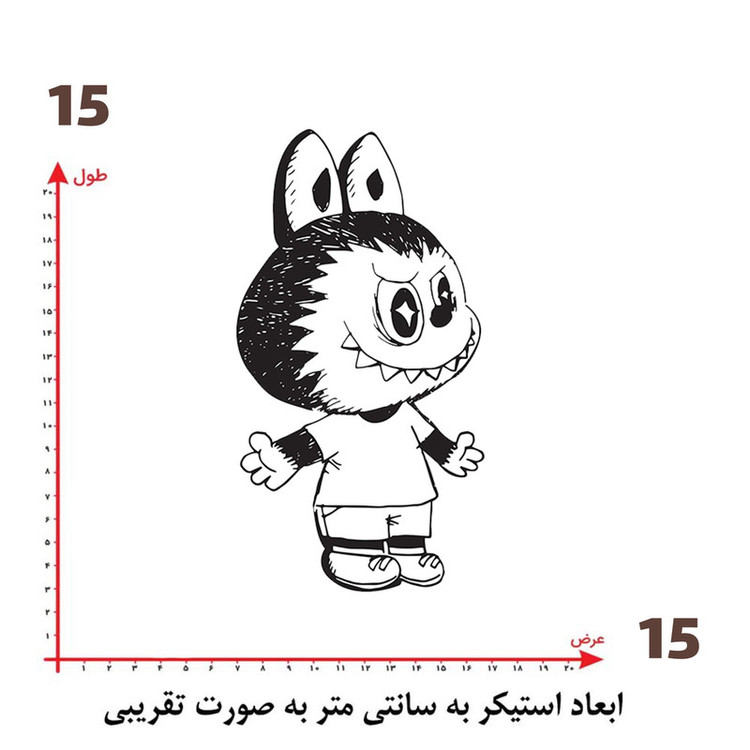 استیکر پارچه و لباس پاد آفرین طرح لبوبو کد 148