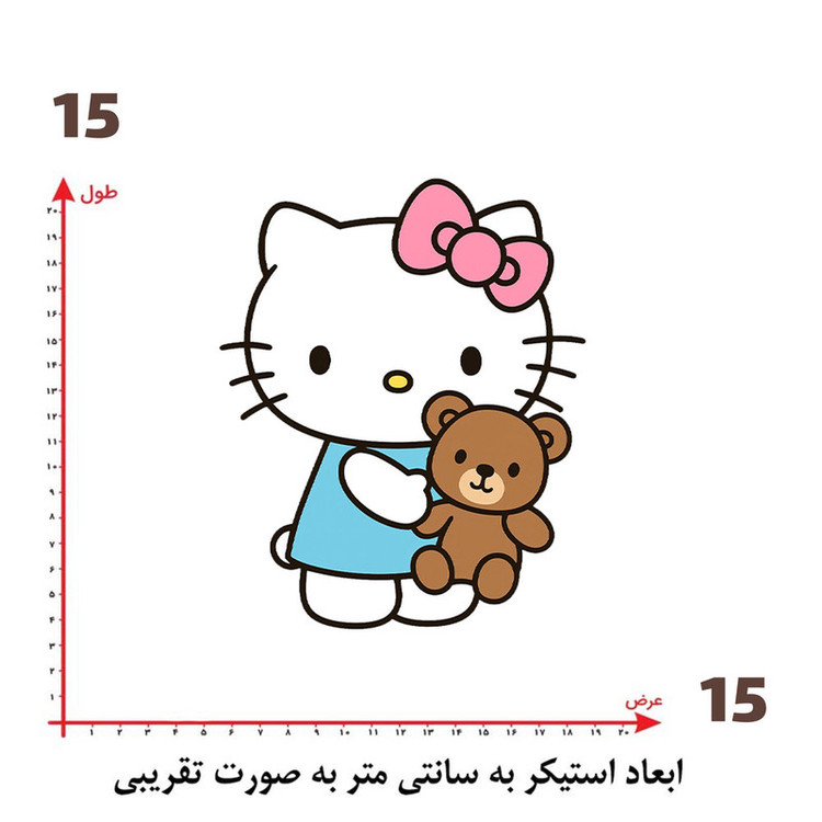 استیکر پارچه و لباس پاد آفرین طرح کارتونی کیتی کد 5726