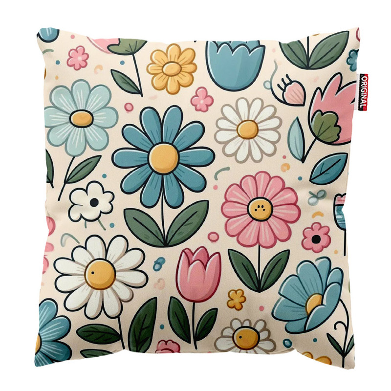 کوسن پاد آفرین طرح گل کد 2490 سایز 30*30 سانتی متر