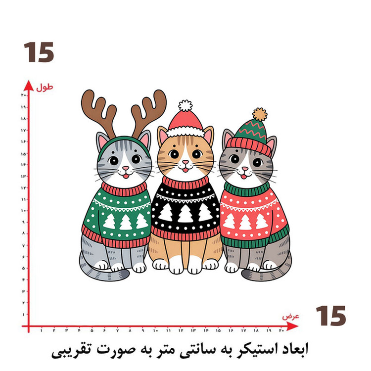 استیکر پارچه و لباس پاد آفرین طرح گربه های بامزه کد 4971