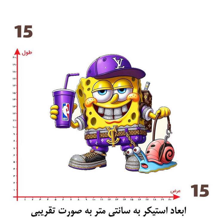 استیکر پارچه و لباس پاد آفرین طرح باب اسفنجی کد 5272