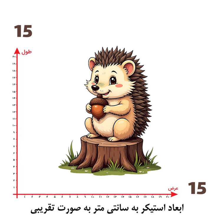 استیکر پارچه و لباس پاد آفرین طرح جوجه تیغی بامزه کد 3323