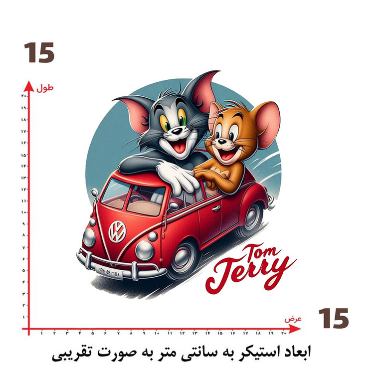 استیکر پارچه و لباس پاد آفرین طرح تام و جری کد 2960