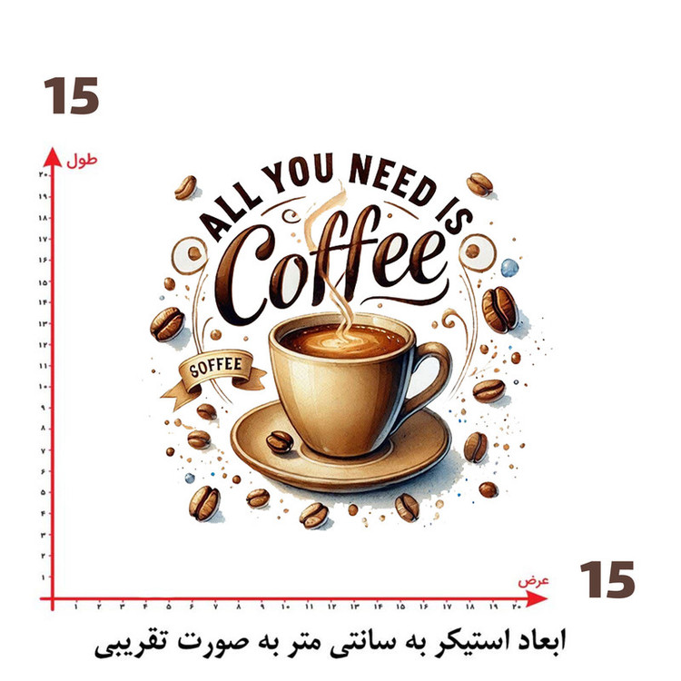 استیکر پارچه و لباس پاد آفرین طرح کافی coffee کد 3639
