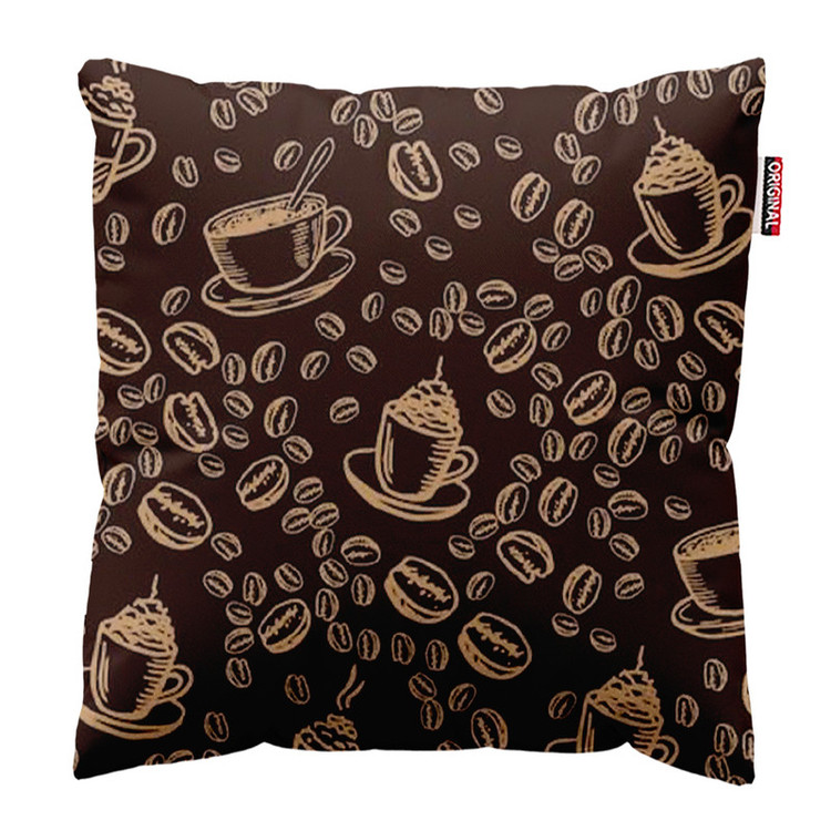 کوسن پاد آفرین طرح قهوه کافی کافه coffee کد 3953 سایز 40*40 سانتی متر