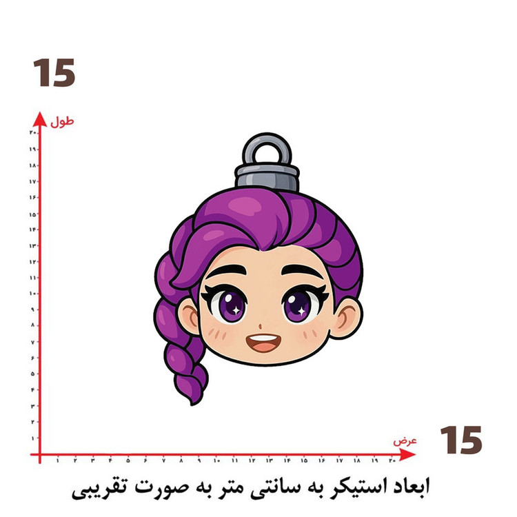 استیکر پارچه و لباس پاد آفرین طرح کارتونی دختر کد 5663