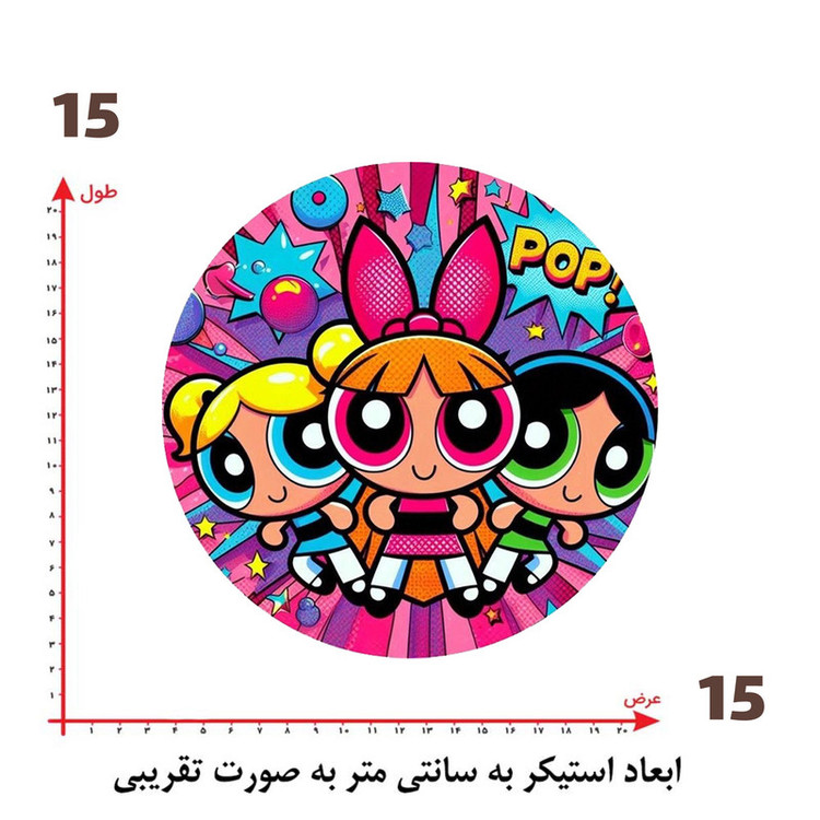 استیکر پارچه و لباس پاد آفرین طرح کارتونی کد 5607
