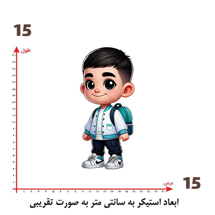 استیکر پارچه و لباس پاد آفرین طرح پسر کد 764