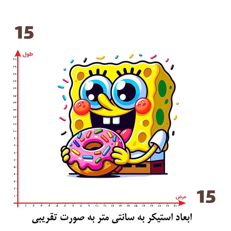 استیکر پارچه و لباس پاد آفرین طرح باب اسفنجی کد 2866