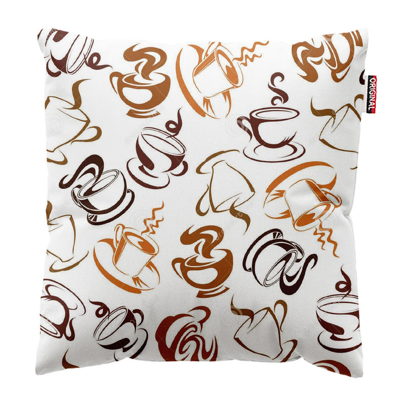 کوسن پاد آفرین طرح قهوه کافی کافه coffee کد 4034  سایز 30*30 سانتی متر