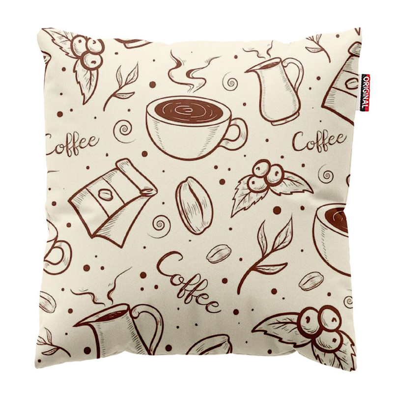 کوسن پاد آفرین طرح قهوه کافی کافه coffee کد 4042 سایز 30*30 سانتی متر