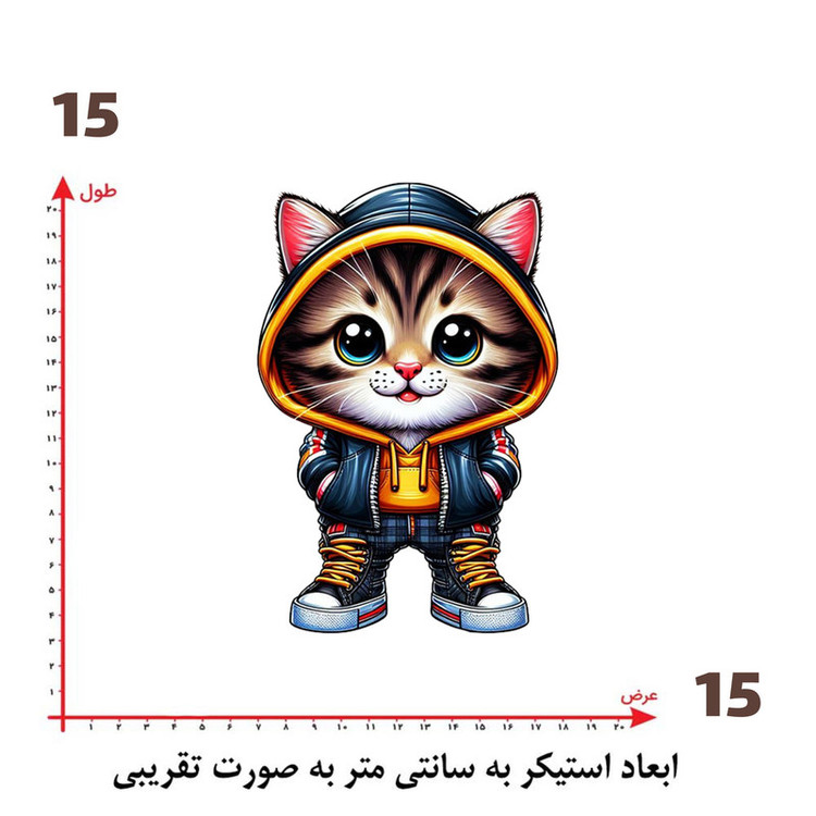 استیکر پارچه و لباس پاد آفرین طرح گربه بامزه کد 1498