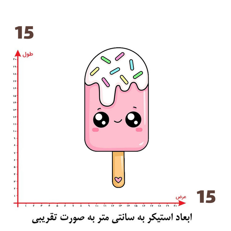 استیکر پارچه و لباس پاد آفرین طرح بستنی کد 5200