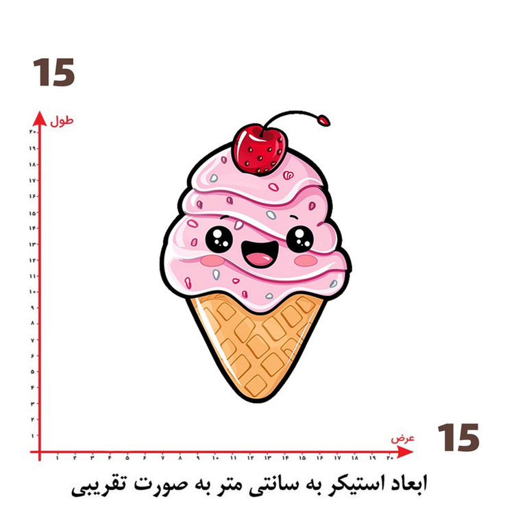 استیکر پارچه و لباس پاد آفرین طرح کارتونی بستنی کد 5502