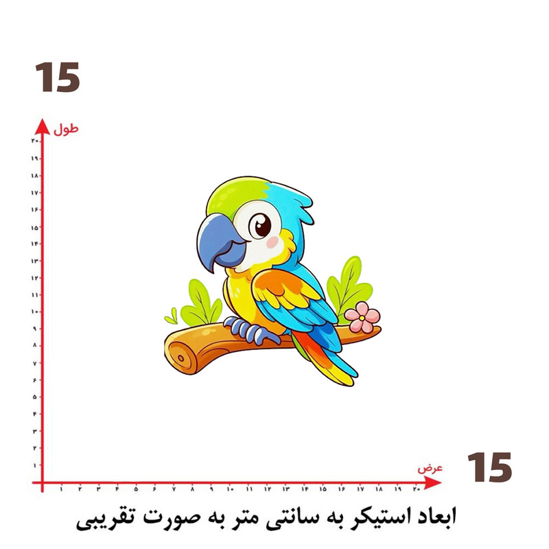 استیکر پارچه و لباس پاد آفرین طرح طوطی کد 1067