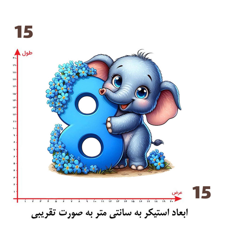 استیکر پارچه و لباس پاد آفرین طرح فیل بامزه کد 4447